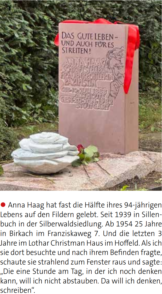 Der Rote Faden Ausgabe 1 von 2026_Anna Haag: Erinnerung als Verpflichtung für die Zukunft