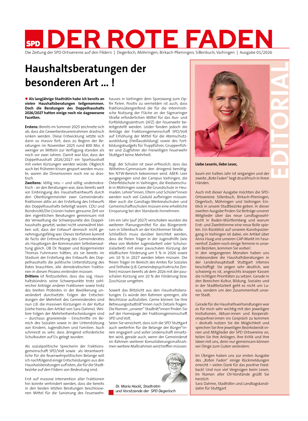 Der Rote Faden Ausgabe 1 von 2026 Startseite